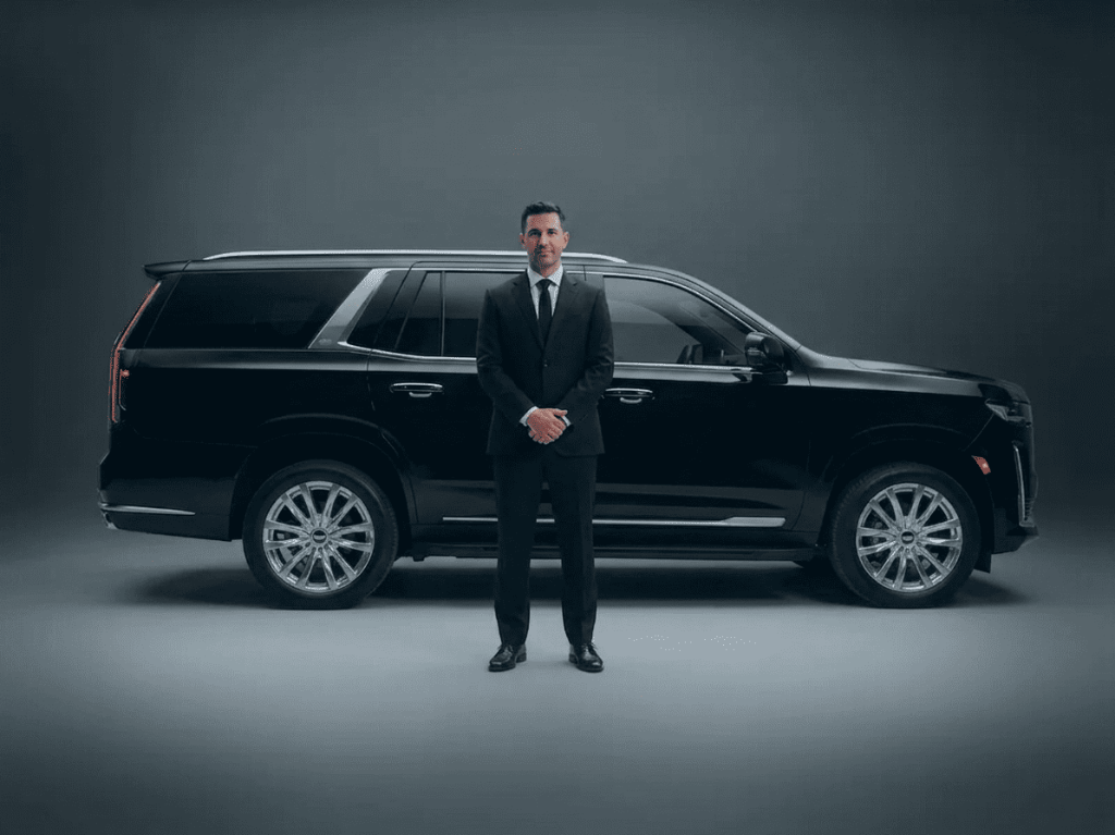 SophRia executive fleet lined up outside modern corporate skyscraper